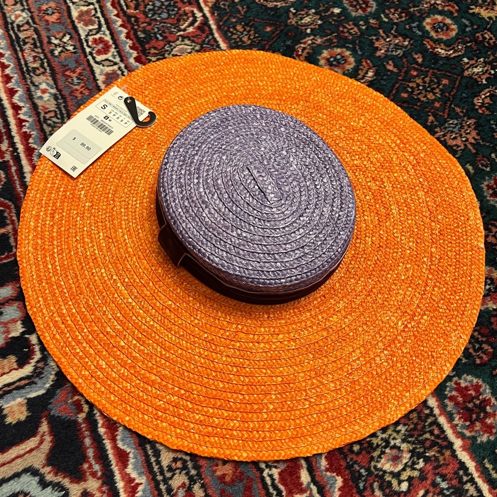 Beautiful Zara Raffia Picture Hat brand new with tags
